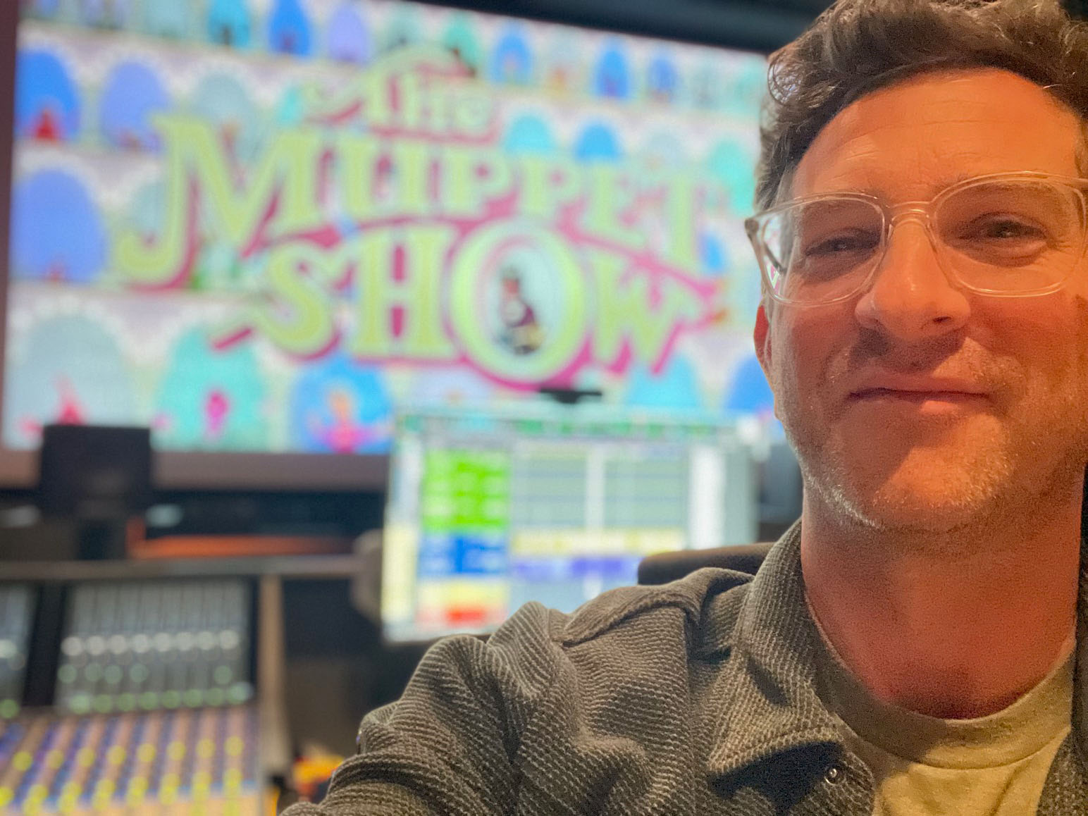 Recording ADR for The Muppet Show at One Union Recording Studios.